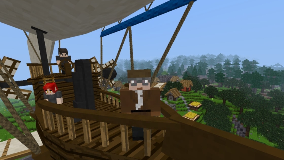 [Steampunk Blimp](https://content.minetest.net/packages/apercy/steampunk_blimp/) mod for Minetest Game